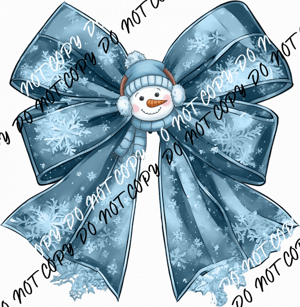 Snowman Winter Bow DTF Transfer - We Print U Press DTF Transfers