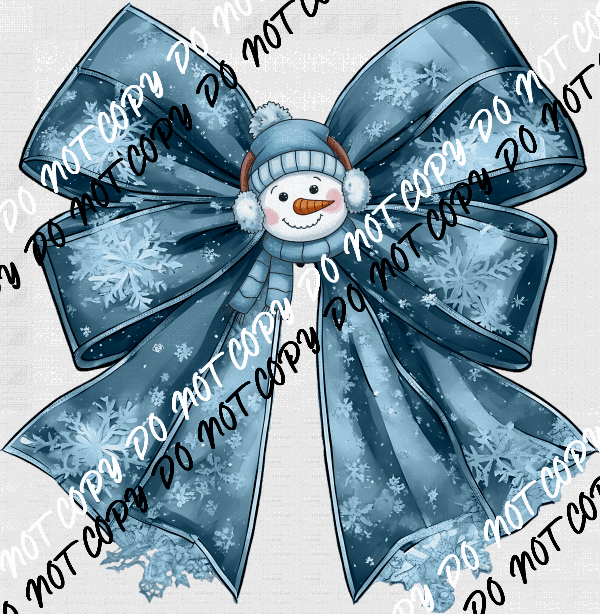 Snowman Winter Bow DTF Transfer - We Print U Press DTF Transfers