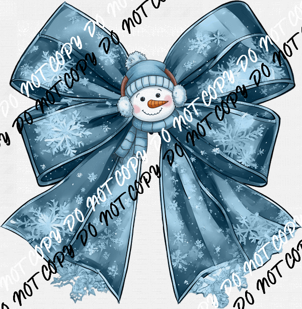 Snowman Winter Bow DTF Transfer - We Print U Press DTF Transfers