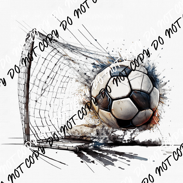 Soccer Ball with Net Watercolor DTF Transfer - We Print U Press DTF Transfers