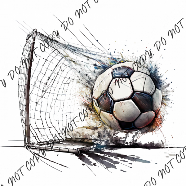 Soccer Ball With Net Watercolor Dtf Transfer Transfers