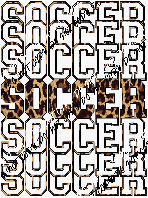 Soccer Mirror Leopard DTF Transfer - We Print U Press DTF Transfers