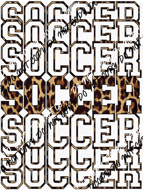 Soccer Mirror Leopard DTF Transfer - We Print U Press DTF Transfers