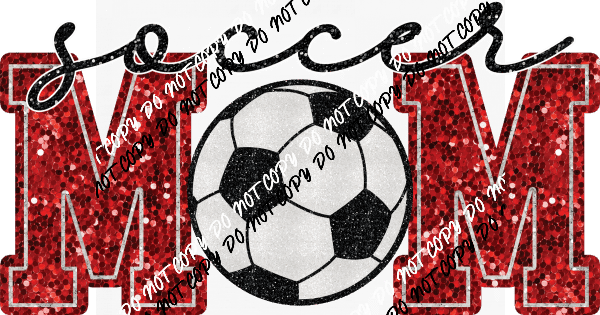 Soccer Mom faux sequin DTF Transfer (See Color Options) - We Print U Press DTF Transfers