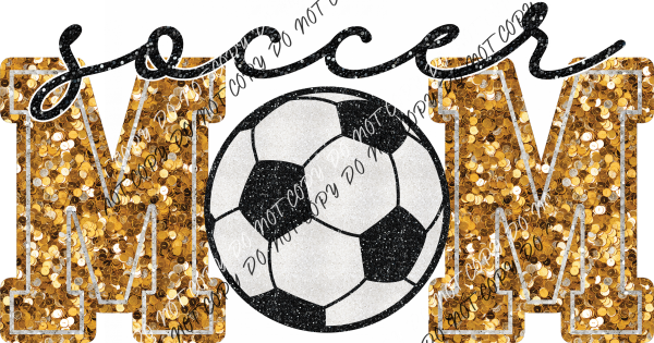 Soccer Mom Faux Sequin Dtf Transfer (See Color Options) Pocket Size 3 / Gold Transfers