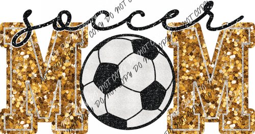 Soccer Mom Faux Sequin Dtf Transfer (See Color Options) Pocket Size 3 / Gold Transfers