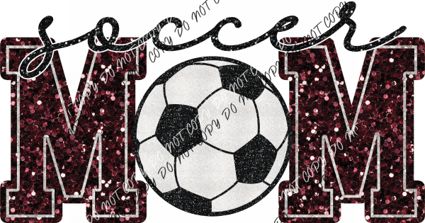 Soccer Mom Faux Sequin Dtf Transfer (See Color Options) Pocket Size 3 / Maroon Transfers