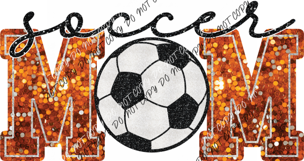 Soccer Mom Faux Sequin Dtf Transfer (See Color Options) Pocket Size 3 / Orange Transfers