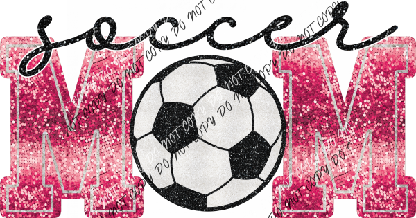 Soccer Mom Faux Sequin Dtf Transfer (See Color Options) Pocket Size 3 / Pink Transfers