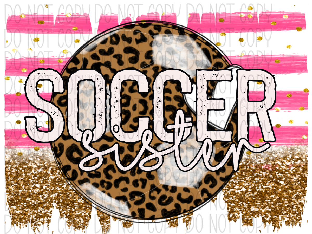 Soccer Sister Pink Glitter Dtf Transfer