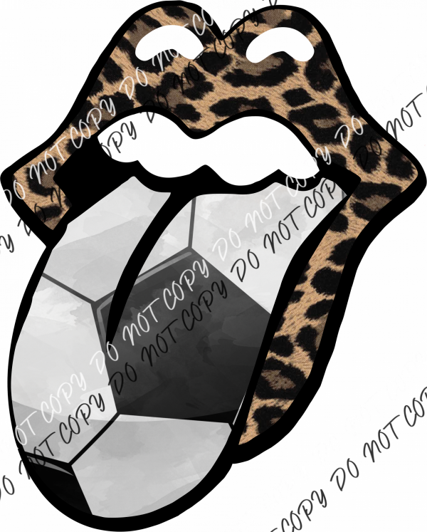 Soccer Tongue Leopard Mouth Dtf Transfer