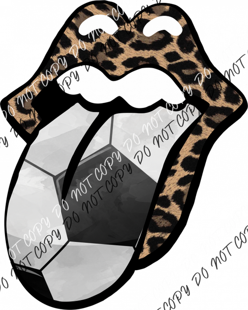 Soccer Tongue Leopard Mouth Dtf Transfer