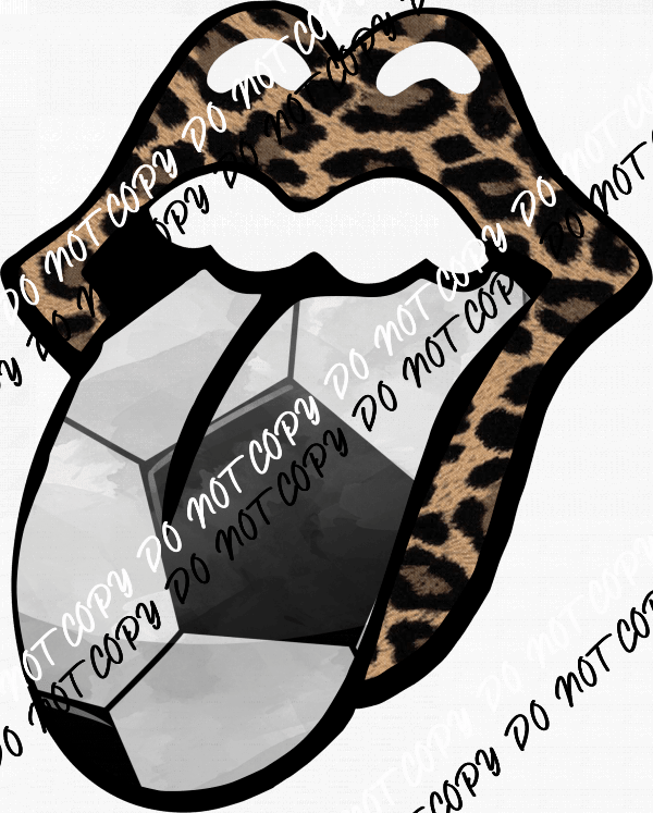 Soccer Tongue Leopard Mouth DTF Transfer - We Print U Press DTF Transfers