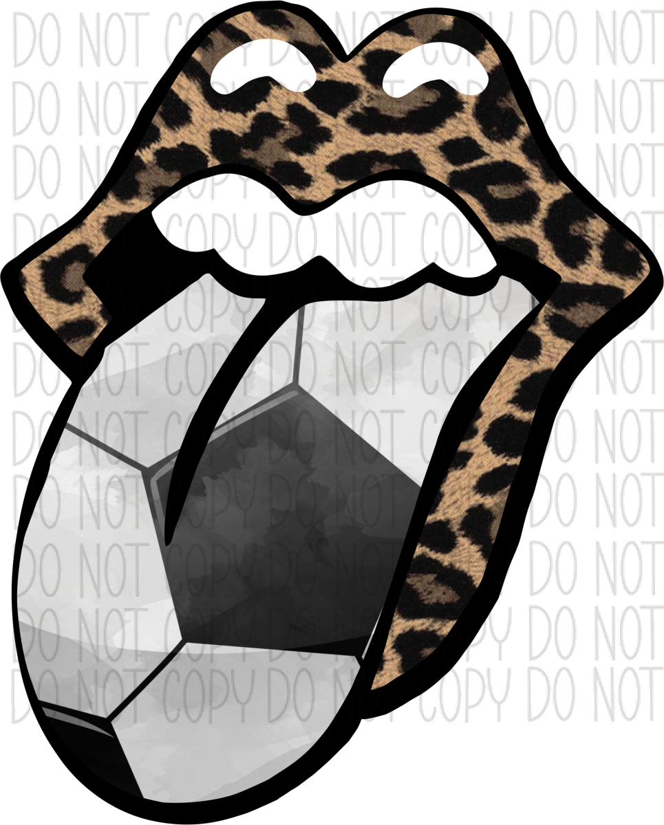 Soccer Tongue Leopard Mouth Dtf Transfer