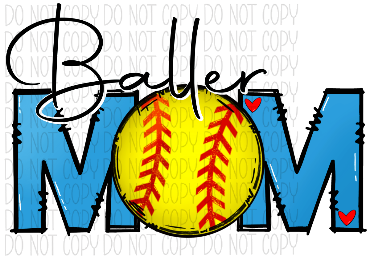 Softball Baller Mom Blue Text Dtf Transfer