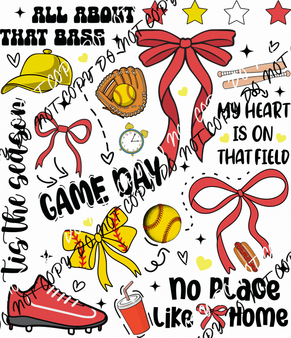 Softball Game Day DTF Transfer - We Print U Press DTF Transfers