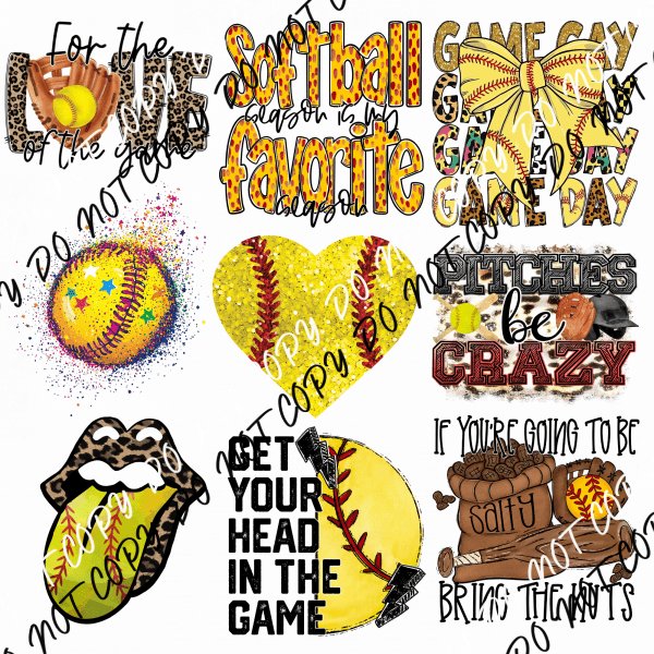 SOFTBALL MINI UV TRANSFER BUNDLE - We Print U Press DTF Transfers