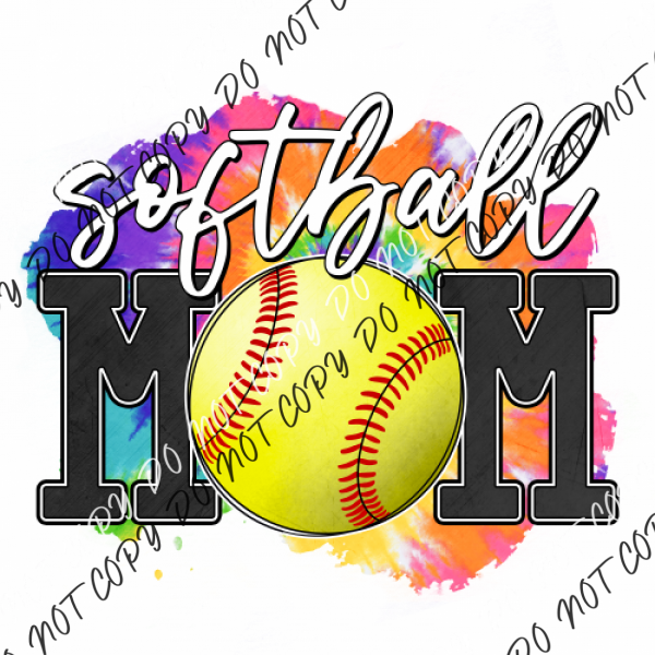 Softball Mom Tie Dye Dtf Transfer