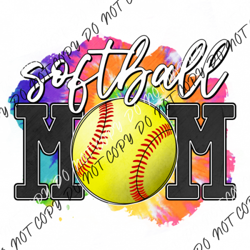 Softball Mom Tie Dye Dtf Transfer