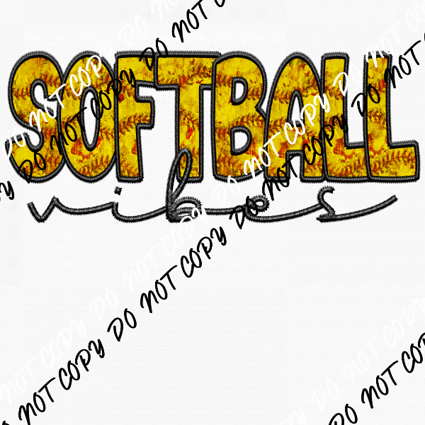 Softball or Baseball Vibes Faux Embroidery DTF Transfer (Choose Sport Option) - We Print U Press DTF Transfers