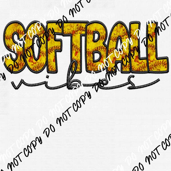 Softball or Baseball Vibes Faux Embroidery DTF Transfer (Choose Sport Option) - We Print U Press DTF Transfers