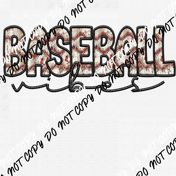 Softball or Baseball Vibes Faux Embroidery DTF Transfer (Choose Sport Option) - We Print U Press DTF Transfers