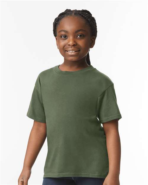 Softstyle® Youth T-Shirt - Military Green - We Print U Press DTF Transfers