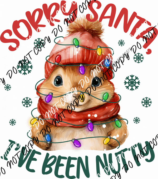 Sorry Santa, I've Been Nutty DTF Transfer - We Print U Press DTF Transfers