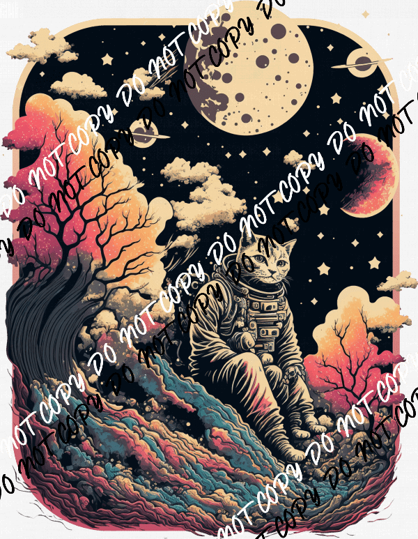 Space Cat Astronaut - We Print U Press DTF Transfers