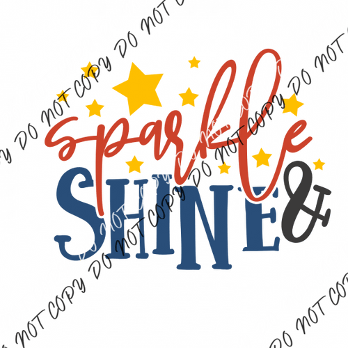 Sparkle & Shine Patriotic DTF Transfer - We Print U Press DTF Transfers