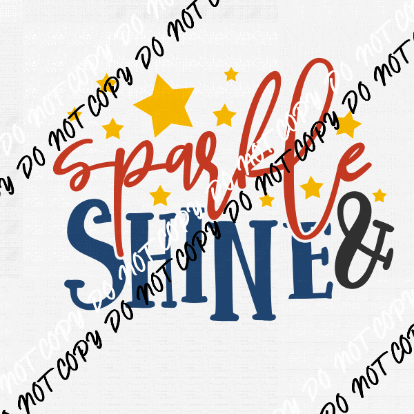 Sparkle & Shine Patriotic DTF Transfer - We Print U Press DTF Transfers
