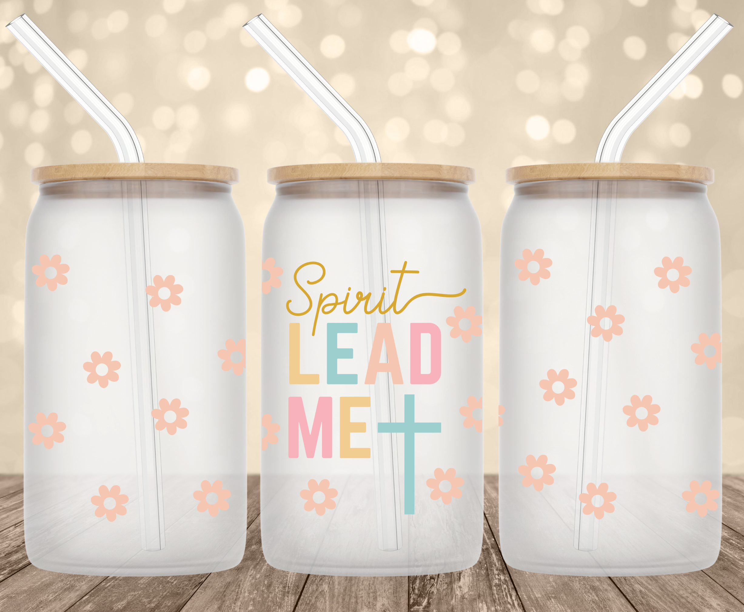 Spirit Lead Me UV Transfer for 16 oz Glass Can Tumblers