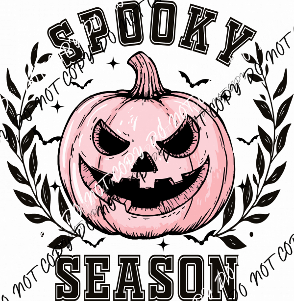 Spook Season Pink Jack - O’ - Lantern - We Print U Press DTF Transfers