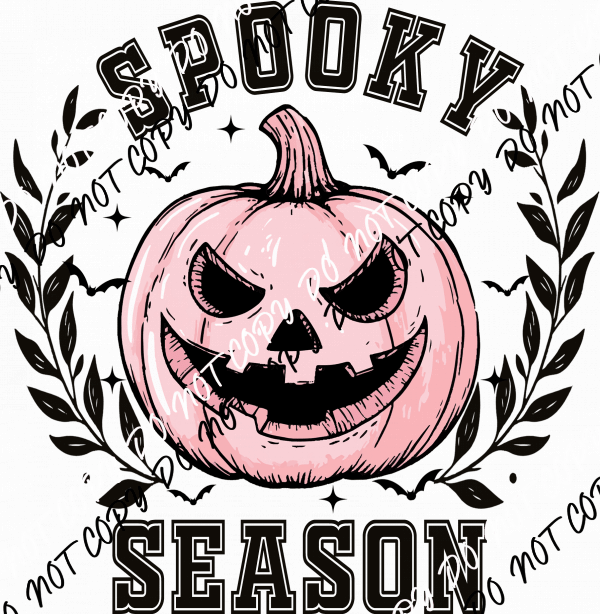 Spook Season Pink Jack - O’ - Lantern - We Print U Press DTF Transfers