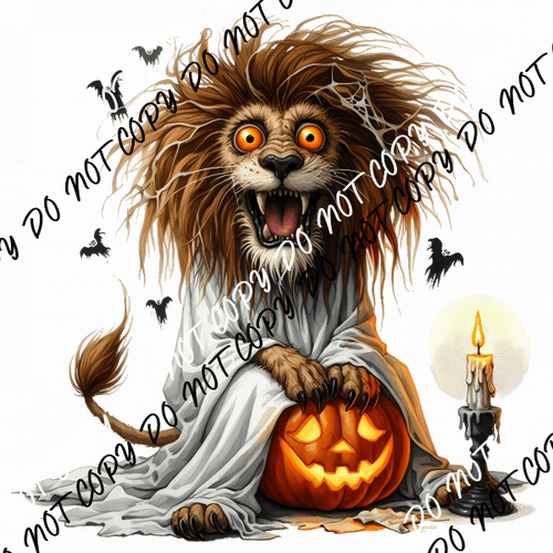 Spooked Out Lion DTF Transfer - We Print U Press DTF Transfers