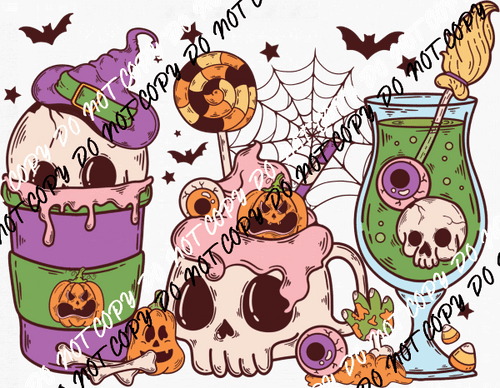 Spooky Drinks DTF Transfer - We Print U Press DTF Transfers