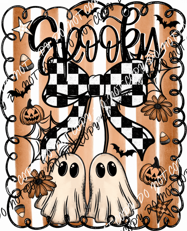 Spooky Ghost Pair DTF Transfer - We Print U Press DTF Transfers