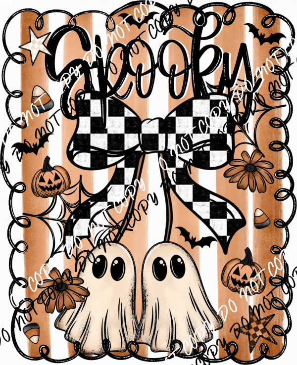 Spooky Ghost Pair DTF Transfer - We Print U Press DTF Transfers