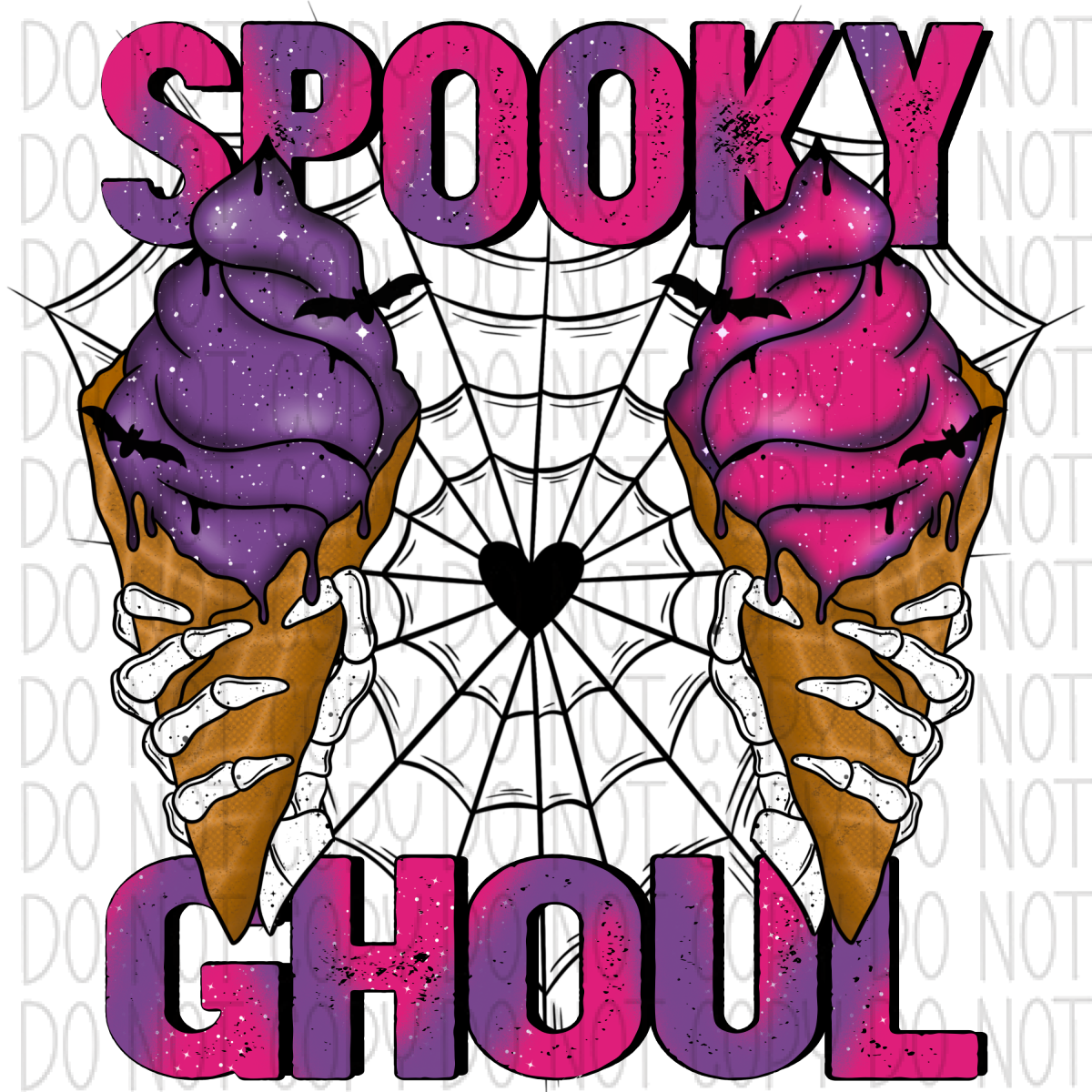 Spooky Ghoul Ice Cream Cones With Skull Fingers Dtf Transfer Transfers