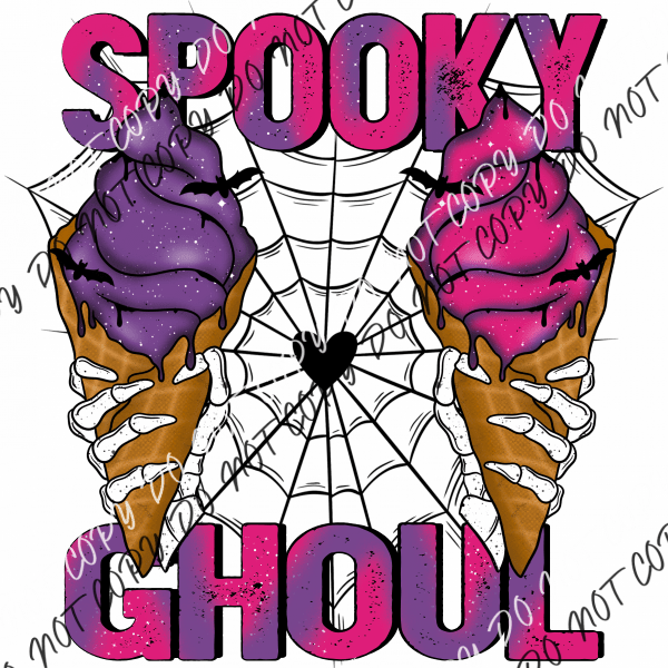 Spooky Ghoul Ice Cream Cones With Skull Fingers Dtf Transfer Transfers