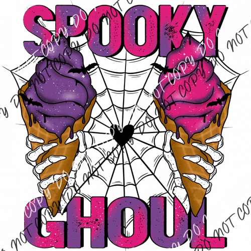 Spooky Ghoul Ice Cream Cones With Skull Fingers Dtf Transfer Transfers