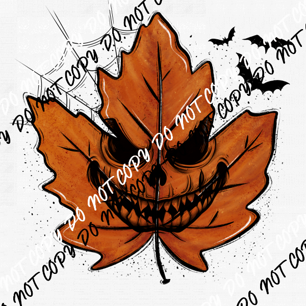 Spooky Leaf DTF Transfer - We Print U Press DTF Transfers