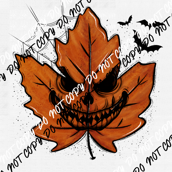 Spooky Leaf DTF Transfer - We Print U Press DTF Transfers