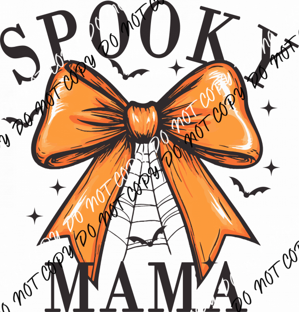 Spooky Mama Orange Bow DTF Transfer - We Print U Press DTF Transfers