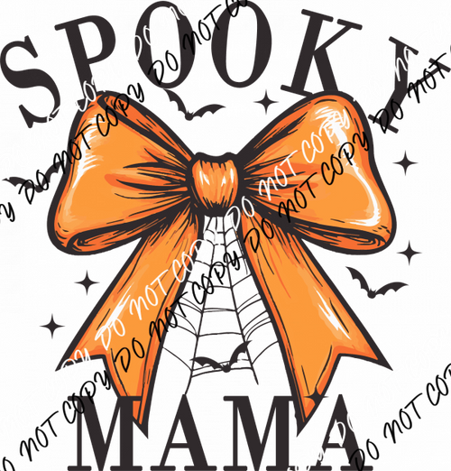 Spooky Mama Orange Bow DTF Transfer - We Print U Press DTF Transfers