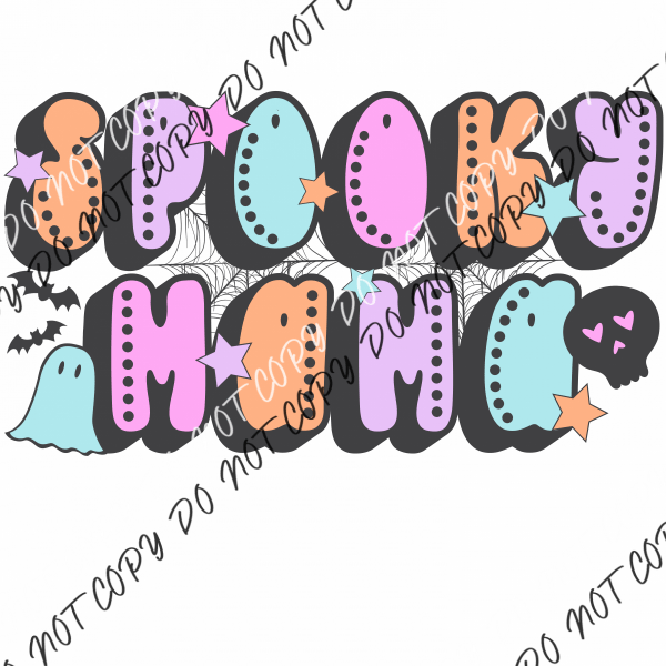 Spooky Mama Pastel Colors Dtf Transfer Transfers