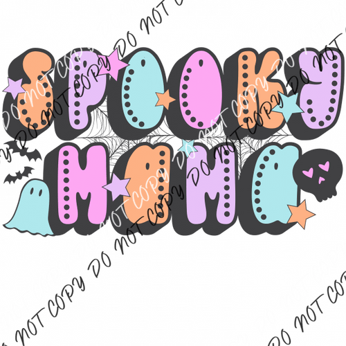 Spooky Mama Pastel Colors Dtf Transfer Transfers