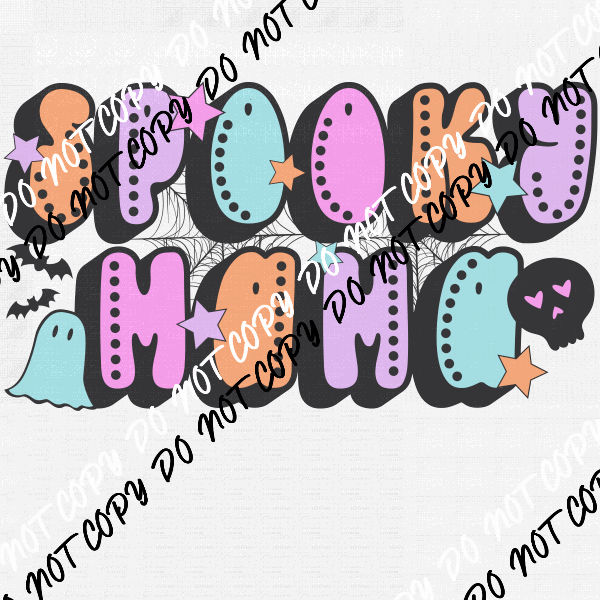 Spooky Mama Pastel Colors DTF Transfer - We Print U Press DTF Transfers