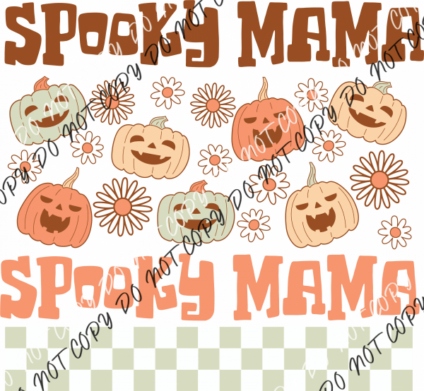 Spooky Mama Pumpkins Retro Dtf Transfer