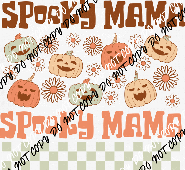 Spooky Mama Pumpkins Retro DTF Transfer - We Print U Press DTF Transfers